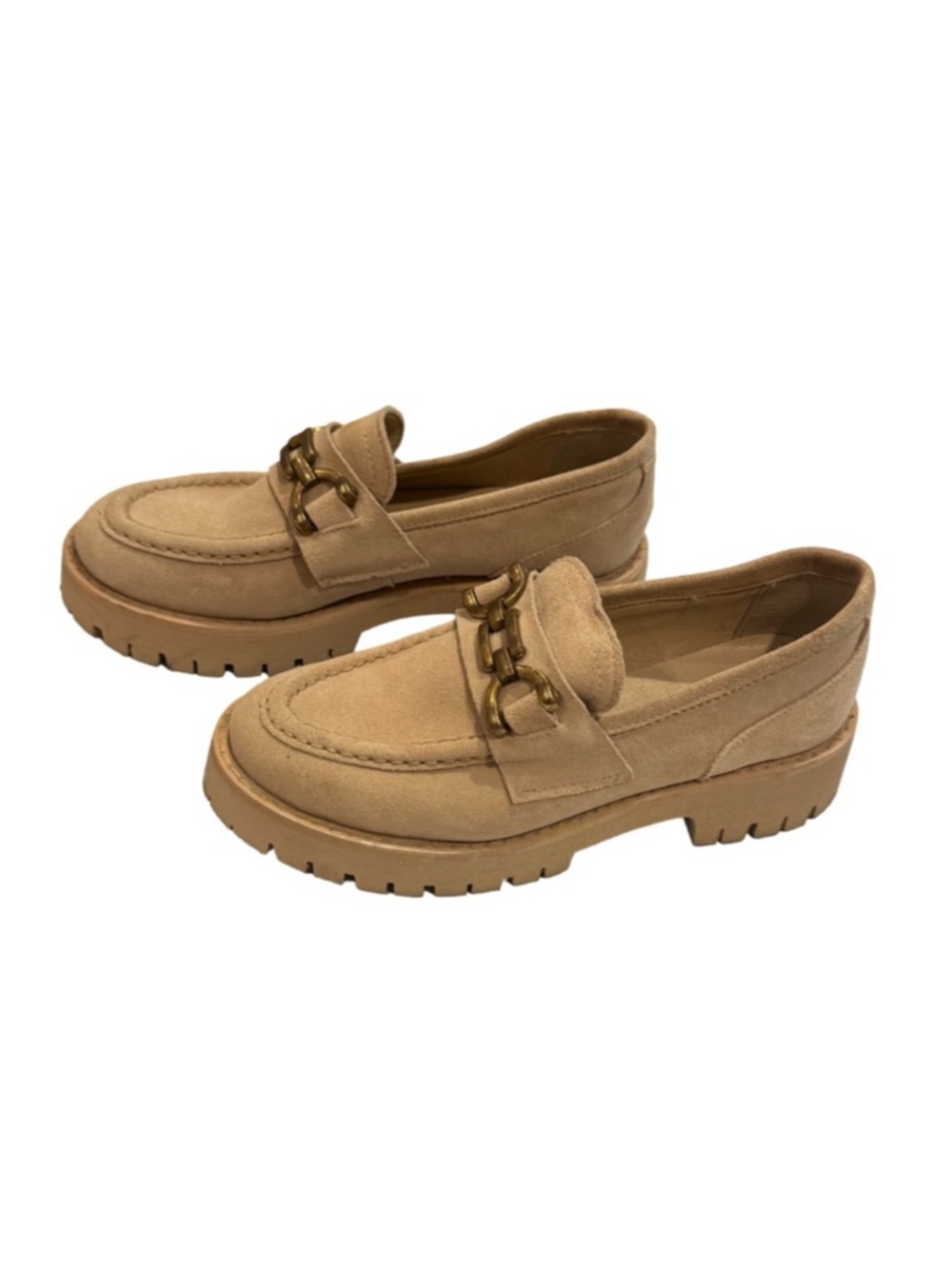 Steve Madden Lyanna Platform Loafer In Tan Suede - Size 6.5 Like NEW! - Picture 5 of 5